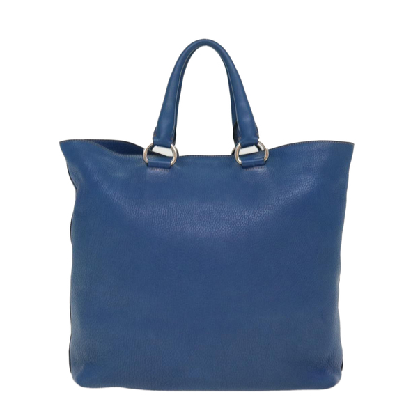 PRADA Hand Bag Leather 2way Blue Auth 42111 - Picture 2 of 16